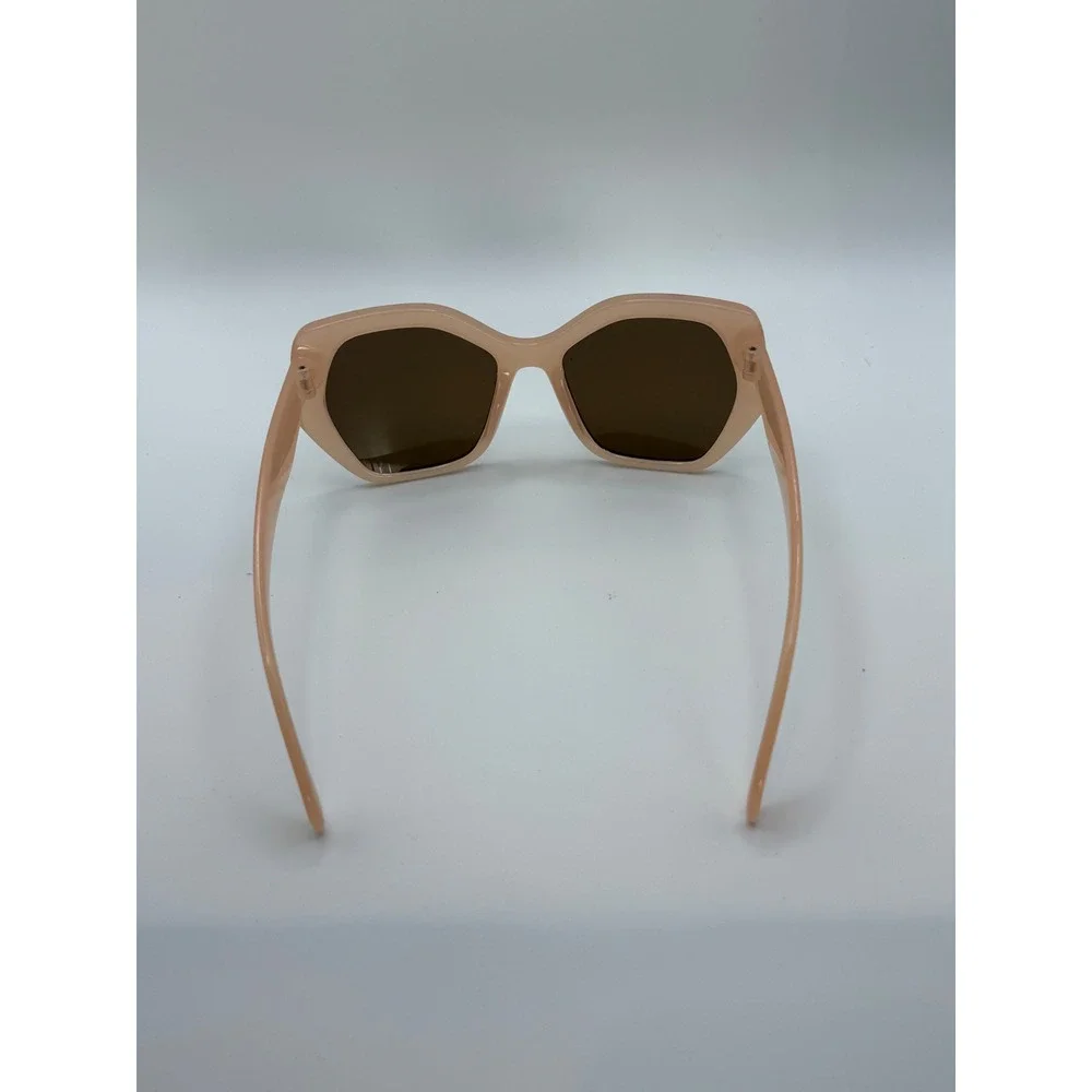 Chic Oversized Fashion Sunglasses Women Peach Tone Square Lenses Prada‎ Style